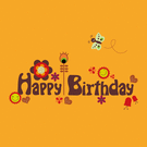 Joyeux anniversaire en fleurs &eacute;clatantes